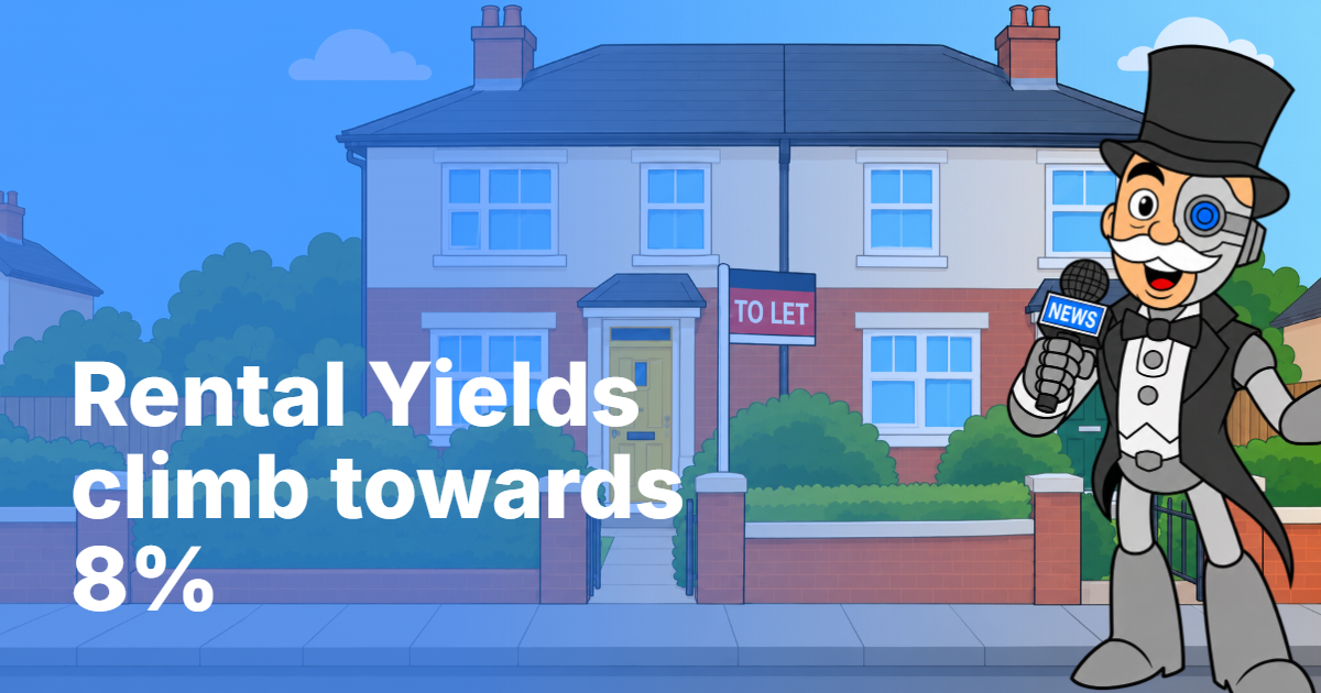 Rental Yields climb towards 8%