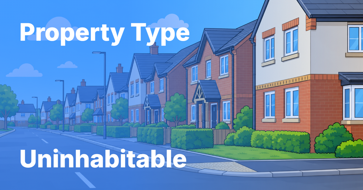 A property needing repairs before it can be lived in